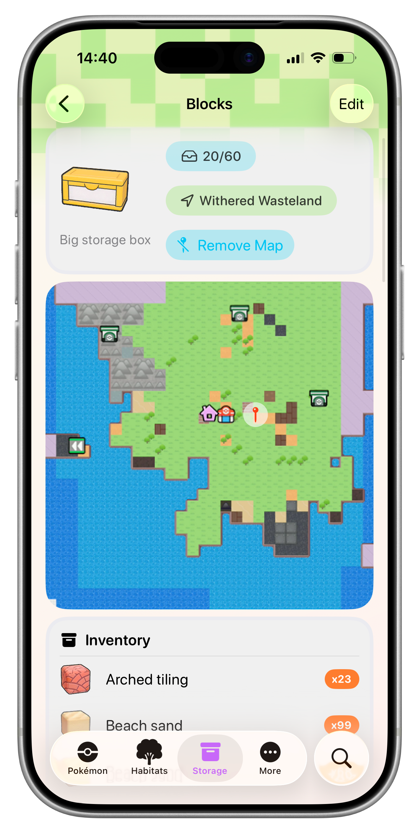 Progress tracking interface with befriended and built status